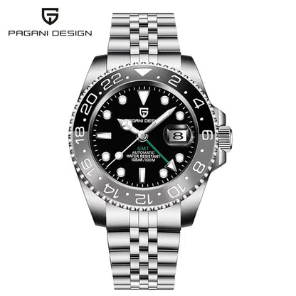 New 1662 PAGANI DESIGN GMT Automatic Watch 40mm Men's Wristwatch Top Brand 100M Waterproof Mechanical Wristwatches for Men Cloc