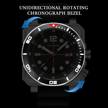 Orologio subacqueo automatico FeelNever 8215 da uomo, super luminoso, in acciaio 316, con vetro zaffiro, orologio sportivo meccanico maschile