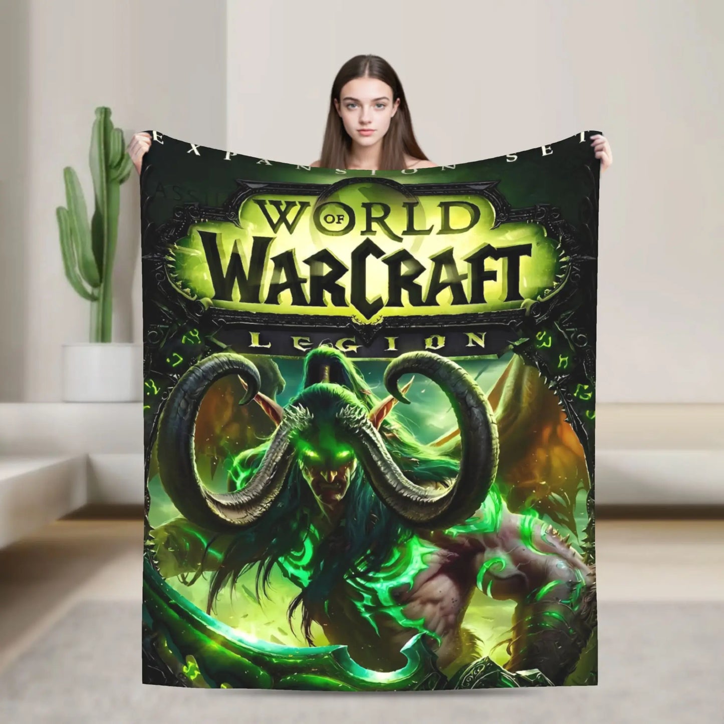 WOW World of Warcraft Arthas Retro Game Flannel Blanket  Super Warm Throw Blanket for Bedroom Camping Bedspread Sofa Bed Cover
