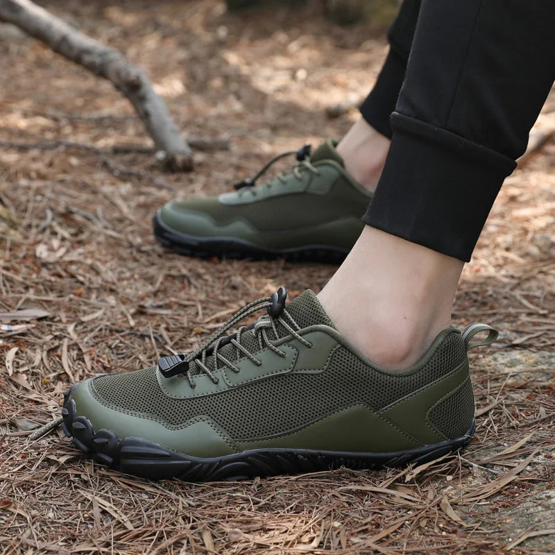 Zapatillas de senderismo para hombre, sin cordones, transpirables, para deportes al aire libre, escalada, trekking y running; antideslizantes, cómodas, calzado informal de jogging para hombre