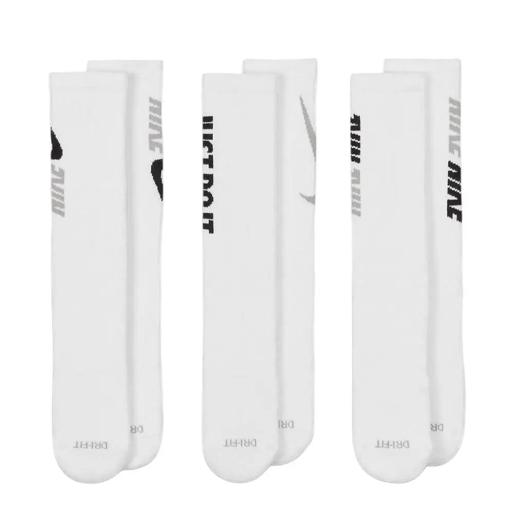 Nike Fashionable Casual Men's and Women's Sports Socks (Comfortable and Breathable) 3-Pack DH3822-902