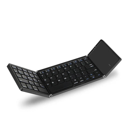 Mini Folding Wireless Bluetooth Keyboard Russian Spanish Arabic Hebrew Portugues with Touchpad for Windows, Android, IOS