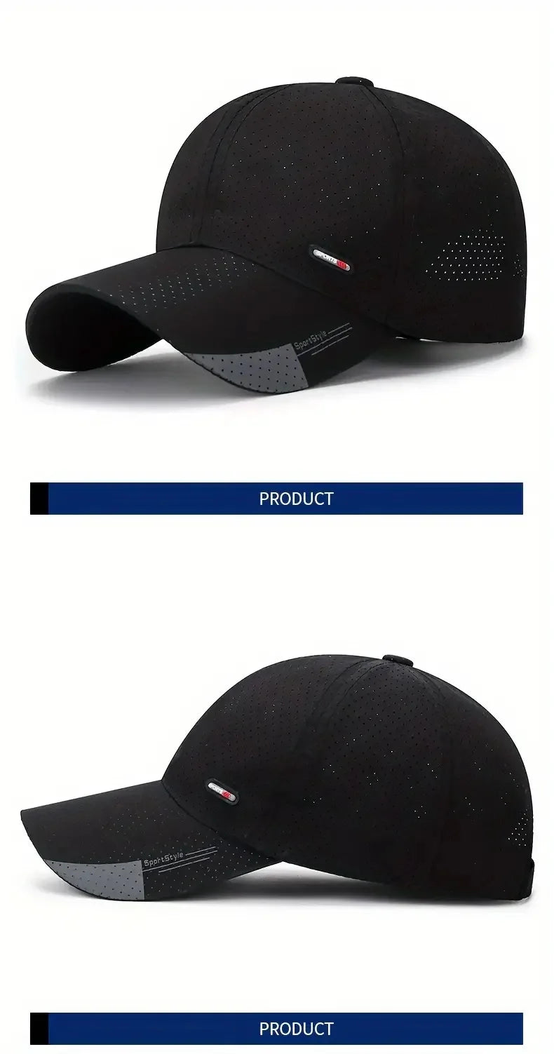 Casquette de baseball ultra-respirante à séchage rapide - Légère et ajustable, avec une visière en bec de canard tendance - Idéale pour les sports de plein air