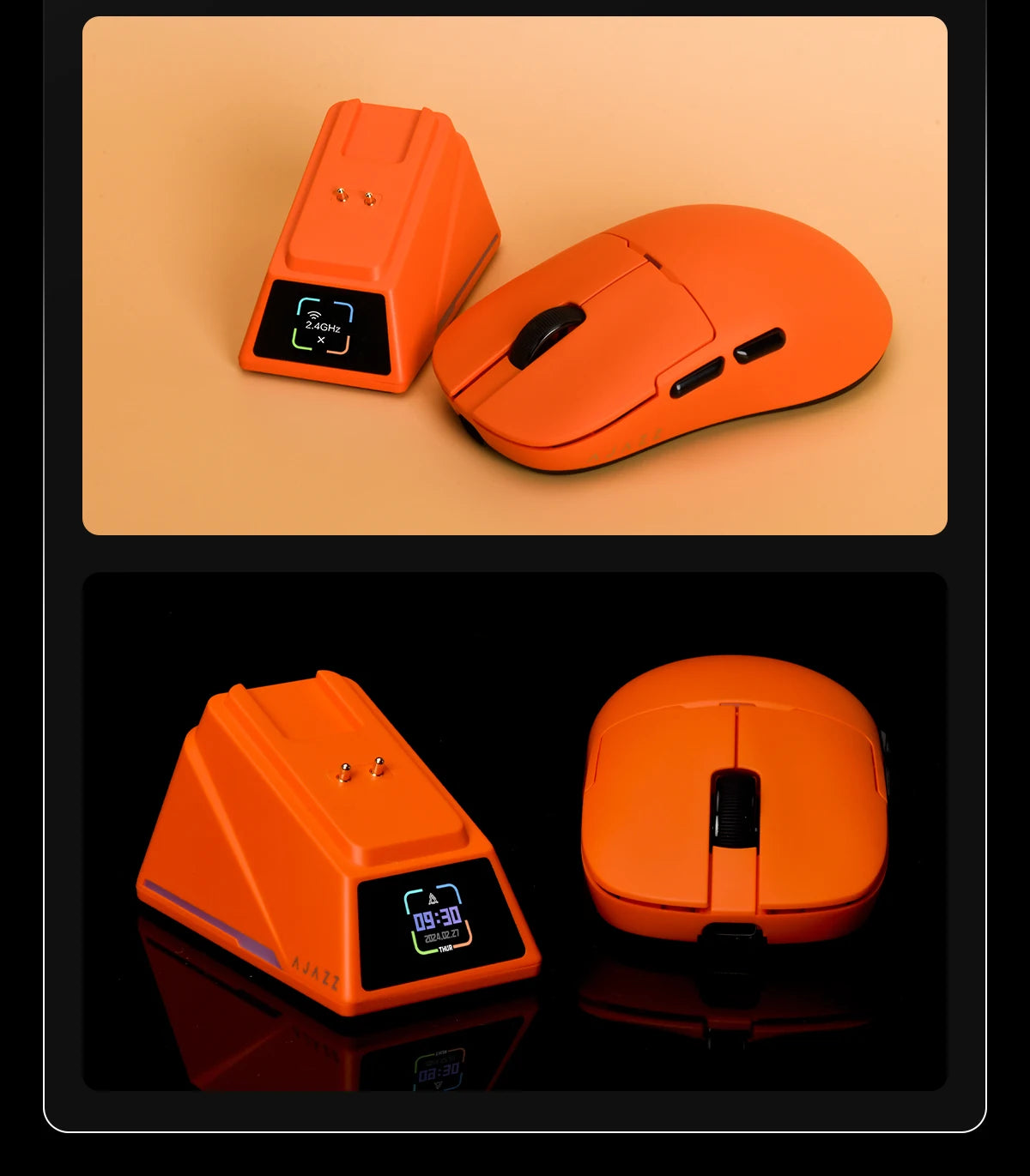 AJAZZ AJ159 APEX Wireless Gaming Mouse, Lightweight RGB Gaming Mouse with Magnetic Charging Dock, Bluetooth & 2.4GHz, Up to 30,000 DPI for PC & Laptop