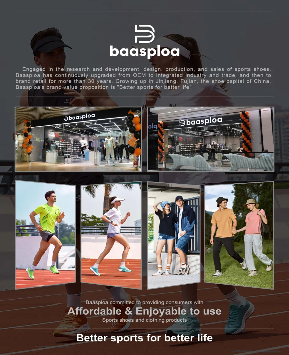 Baasploa Lightweight Running Shoes for Men, Comfortable Men’s Designer Mesh Casual Sneakers, Lace-Up Male Outdoor Sports Tennis Shoes