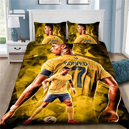 3D Duvet Cover Football CR7 Bedding Set Soft Comforter Cover With 1/2pcs Pillow Shams For Kids Adults Microfiber Quilt Cover