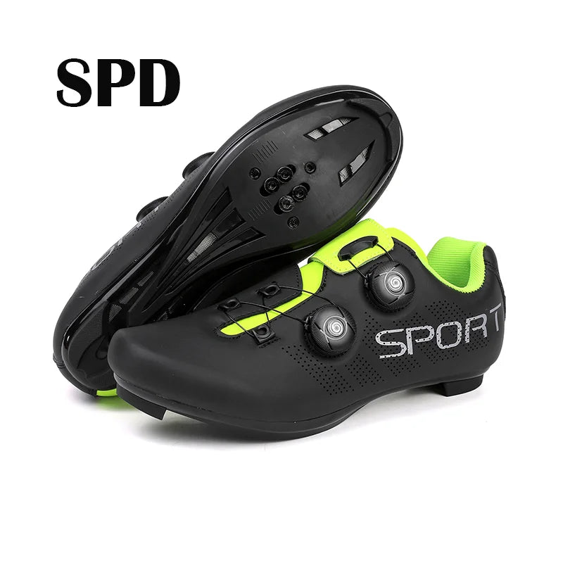 Zapatillas de ciclismo ultraligeras, transpirables y ligeras, con suelas rígidas compatibles con SPD para entrenamiento y competición en bicicleta de carretera y montaña