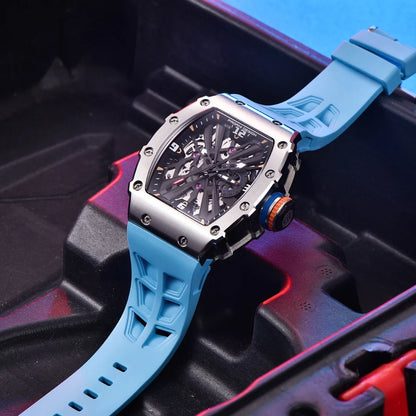 Orologio da uomo PAGANI DESIGN 2026 New al quarzo, movimento VH65, quadrante scheletrato, impermeabile 100M, sportivo rettangolare, vetro zaffiro