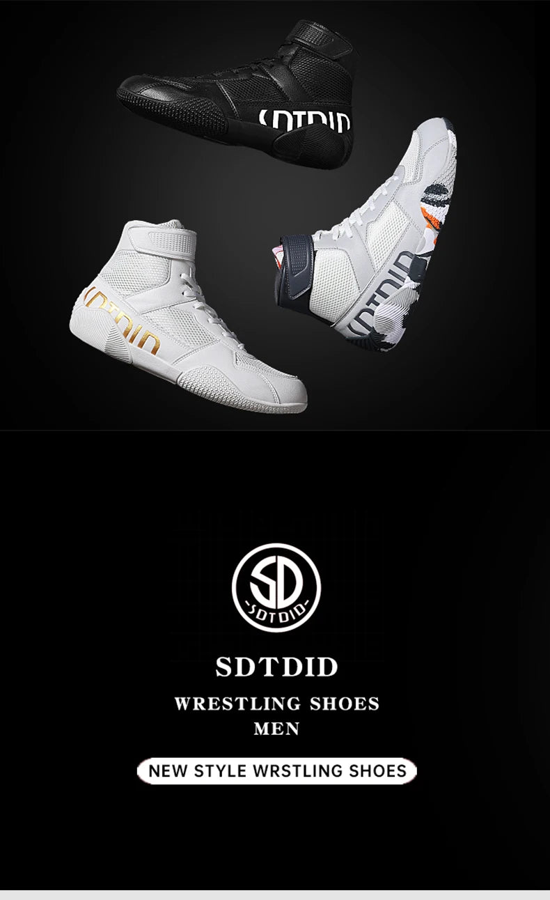 Nuove scarpe da wrestling da uomo, taglia grande, in mesh traspirante, scarpe da boxe antiscivolo, resistenti all’usura, sneaker casual alla moda per sport ad alta intensità
