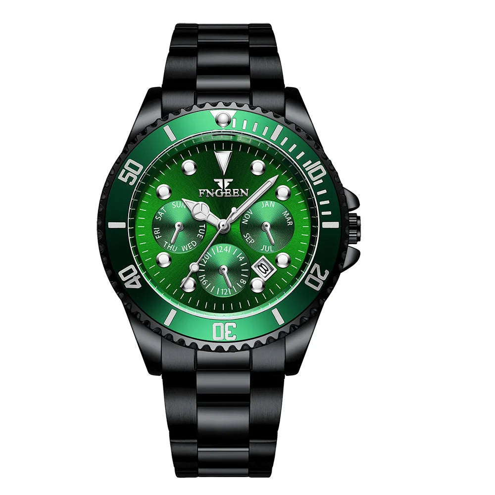 Relógio de quartzo de luxo para homem BINBOND, preciso, com data automática, luminoso, estanque, ideal para desporto, negócios e lazer. Resistente e duradouro.