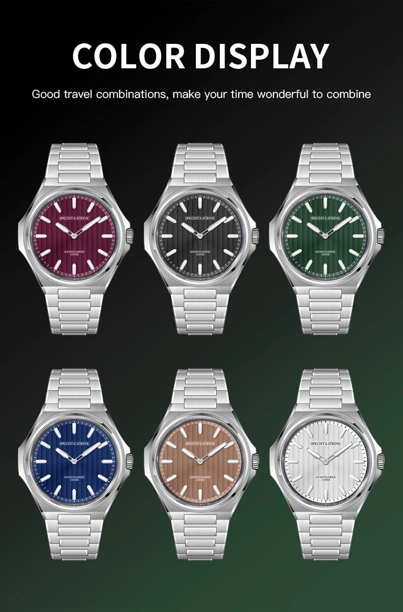 Dropshipping 2025 Hot Selling Products Wristwatches For Men Specht & Söhne Ultrathin Male Green Sports Watches 100M Waterproof