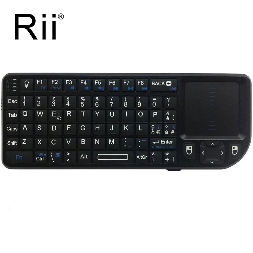 Tastiera wireless mini originale Rii X1 2.4GHz English/RU/ES/FR con TouchPad per Android TV Box/PC/Laptop