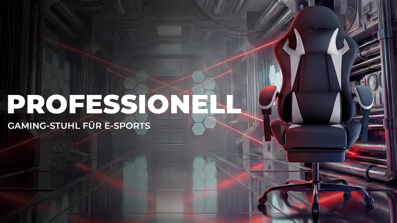 Comanlai Gaming Chair with Footrest Ergonomic High Back Computer Chair with Adjustable Headrest Lumbar Support PU Swivel Chair