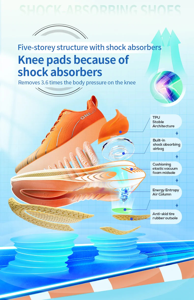 ONEMIX New Cushioning Running Shoes For Men Suitable for Heavy Runners Lace-Up Sports Women Non-slip Outdoor Athletic Male Sneakers