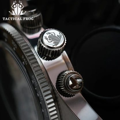 Orologio cronografo da uomo Tactical Frog 41mm, movimento al quarzo solare VS75, impermeabile, zaffiro, verde, luminoso C3, orologio da polso al quarzo