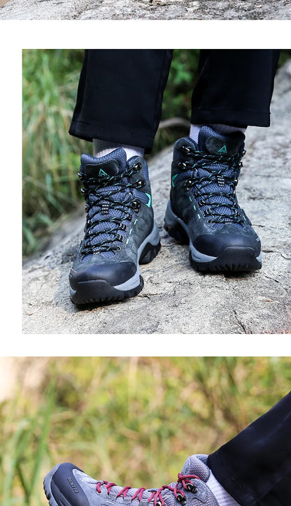 Zapatos de senderismo HUMTTO, botas de caza impermeables para hombre, botas tácticas de combate para desierto hasta el tobillo, botas de trekking para hombre y mujer, zapatillas cálidas de cuero