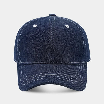 Solid color denim baseball cap for women Korean casual duckbill cap for men summer sun protection cap