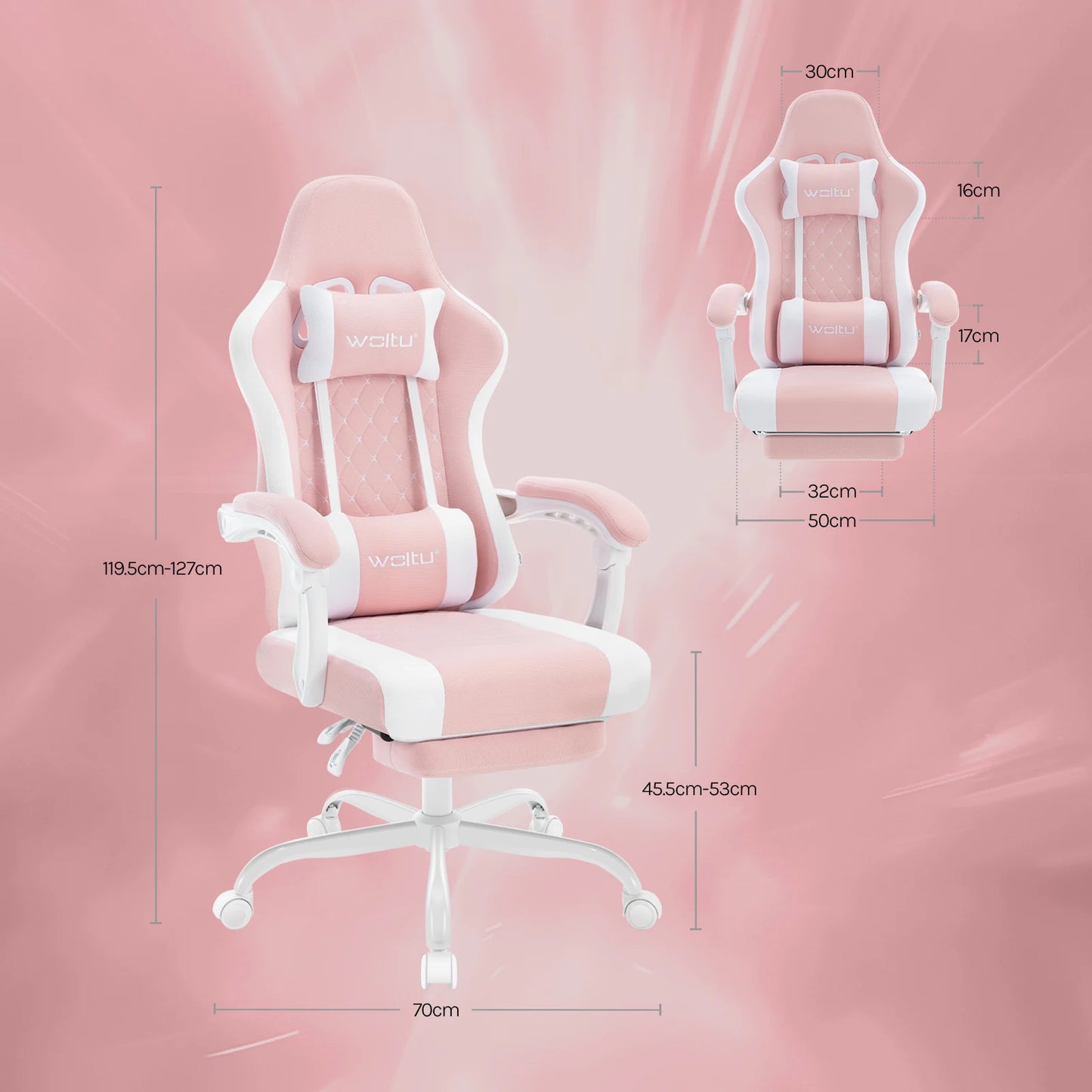 Silla de ordenador giratoria WOLTU con función de masaje, silla de oficina ergonómica con almohada y reposapiés, silla gaming ajustable en altura