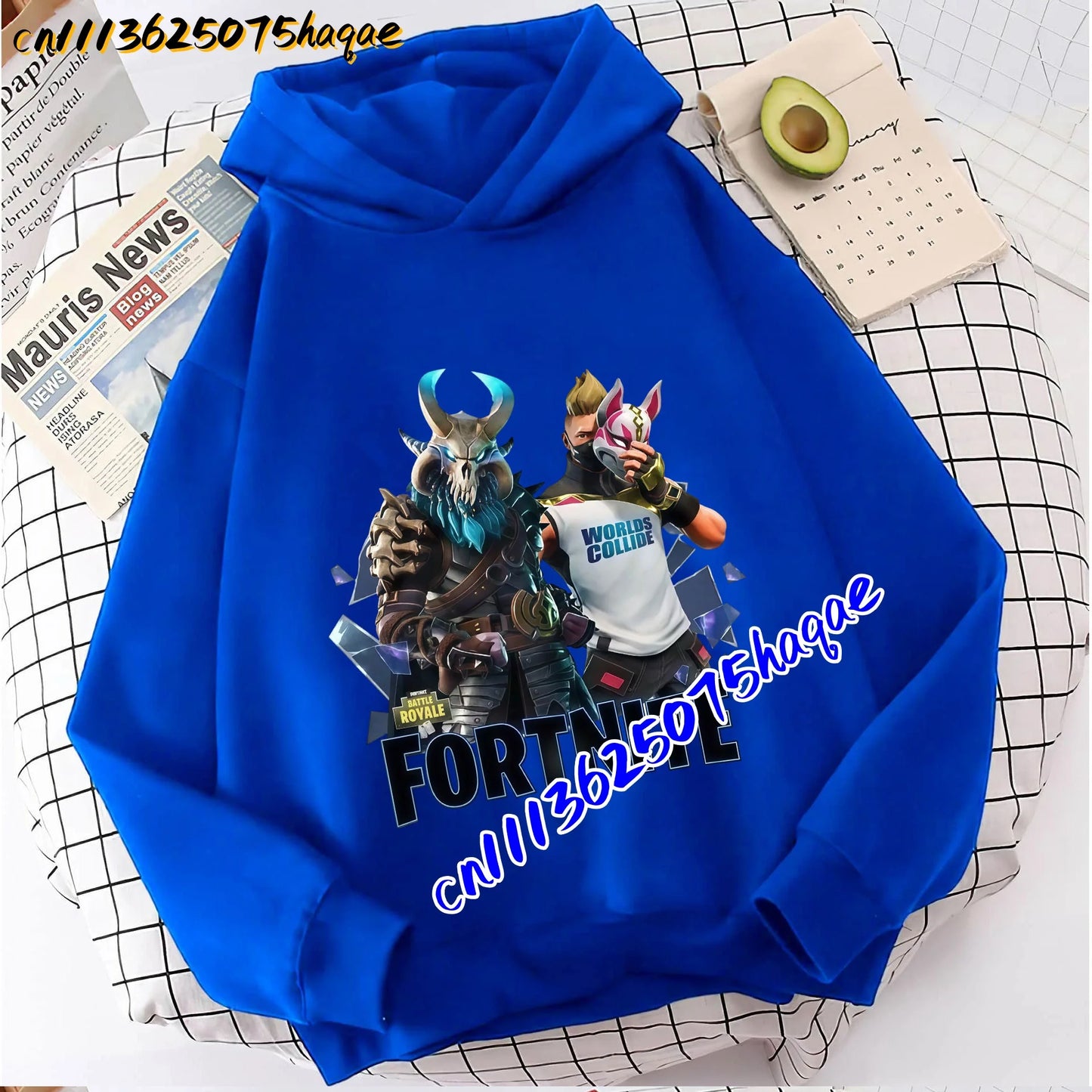 FORTNITED Felpa con cappuccio a maniche lunghe per bambini, bambine e ragazzi, streetwear, pullover, stile anime, top moda per bambini, idea regalo