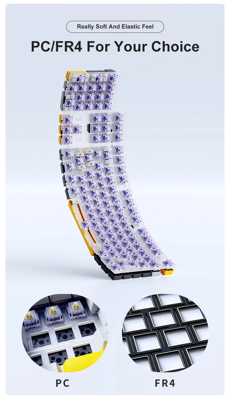Nuova tastiera gaming personalizzata AJAZZ AK35I V3 MAX Tri-mode cablata, Bluetooth e wireless, struttura gasket, hot swap completo, 104 tasti