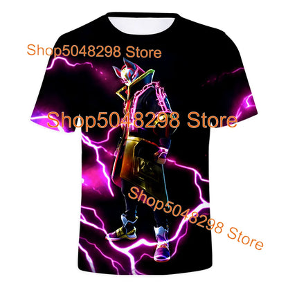 T-shirt Fortnite Bushranger per bambini, stampa 3D Banana Peely, T-shirt da uomo e donna, maglietta Battle Royale, top estivo, regalo di compleanno