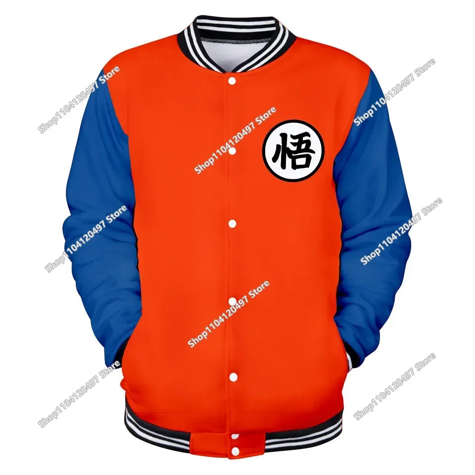 Uniforme da baseball streetwear Dragon Ball per uomo e donna, costume Son Goku per adulti, giacca primaverile e autunnale, cardigan, felpa, idea regalo