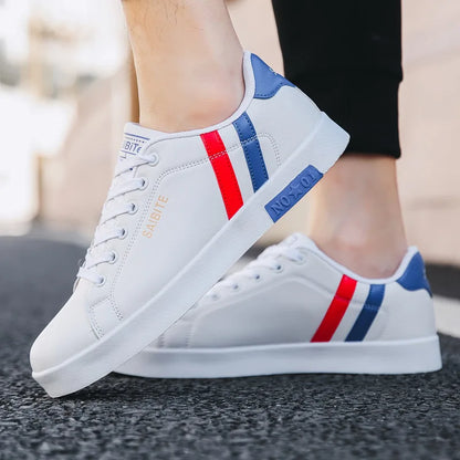Scarpe casual da skateboard da uomo, scarpe bianche per il tempo libero all’aperto, sneakers traspiranti da camminata, scarpe basse, scarpe da uomo 39-48