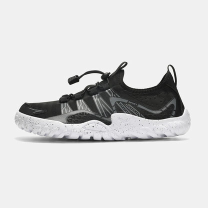 Zapatillas deportivas barefoot anchas para hombre Oiaano, punto de malla negro, ultraligeras, transpirables, para ocio, trabajo, jogging y exterior, suela suave, zero drop