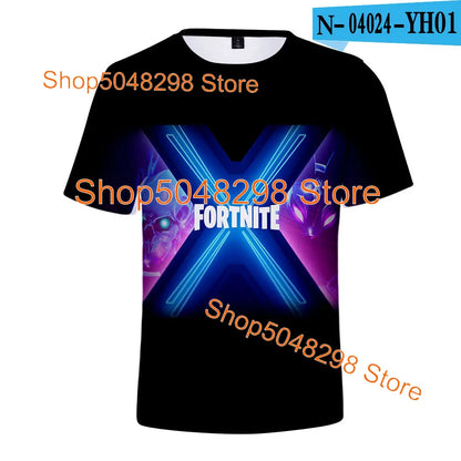 T-shirt Fortnite Bushranger per bambini, stampa 3D Banana Peely, T-shirt da uomo e donna, maglietta Battle Royale, top estivo, regalo di compleanno
