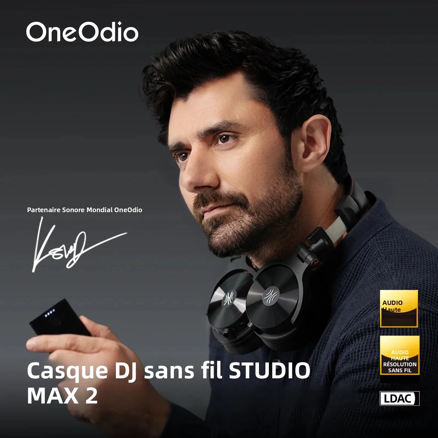 OneOdio Studio Max kabellose DJ-Kopfhörer Bluetooth 6.0 – 9ms ultraniedrige Latenz, Hi-Res LDAC Studio-Monitor-Over-Ear-Headset mit Mikrofon