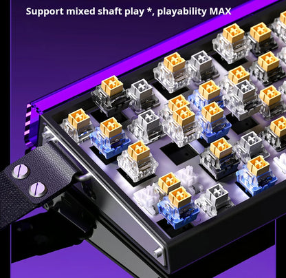 Teclado Mecânico Gaming AULA HERO 68 HE com Eixo Magnético RT, Iluminação RGB com Fio, Taxa de Polling 8K e Gravação Lateral
