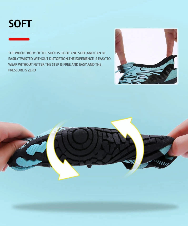 EOCENE men and women barefoot outdoor sports aqua shoes, quick-dry beach swimming fitness wading hiking cycling water sneakers