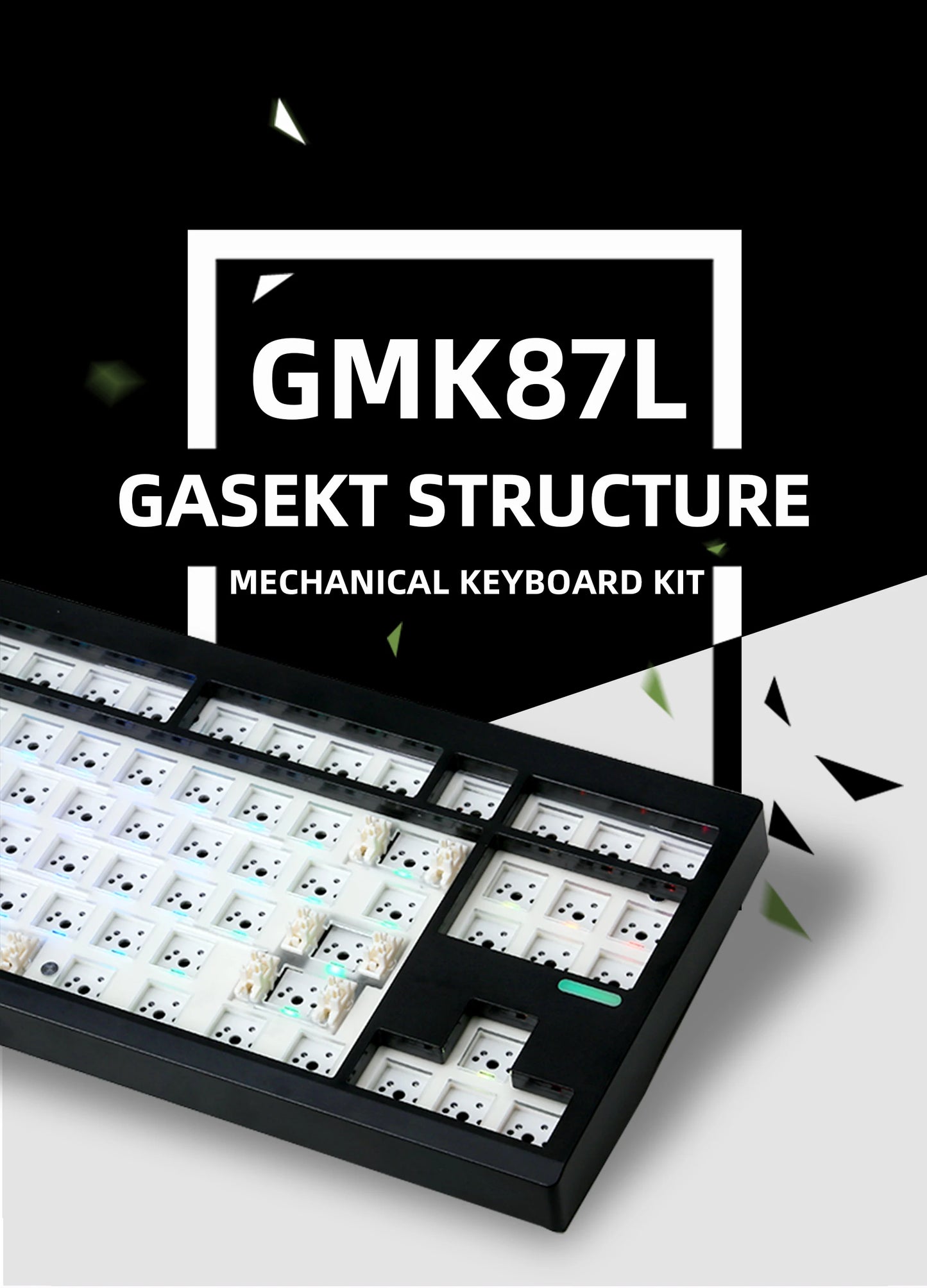 Kit de teclado mecánico ZUOYA GMK87L con estructura gasket, programable VIA/QMK, hot-swap, tres modos, inalámbrico, RGB