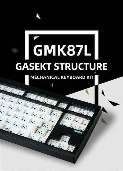 Kit de teclado mecánico ZUOYA GMK87L con estructura gasket, programable VIA/QMK, hot-swap, tres modos, inalámbrico, RGB