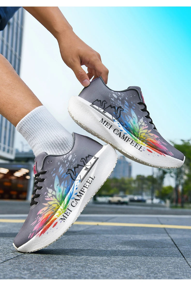 Scarpe da running 2026 con nuovo motivo Eagle, piastra in carbonio, scarpe sportive da maratona ultraleggere, traspiranti e ammortizzate per allenamento di corsa