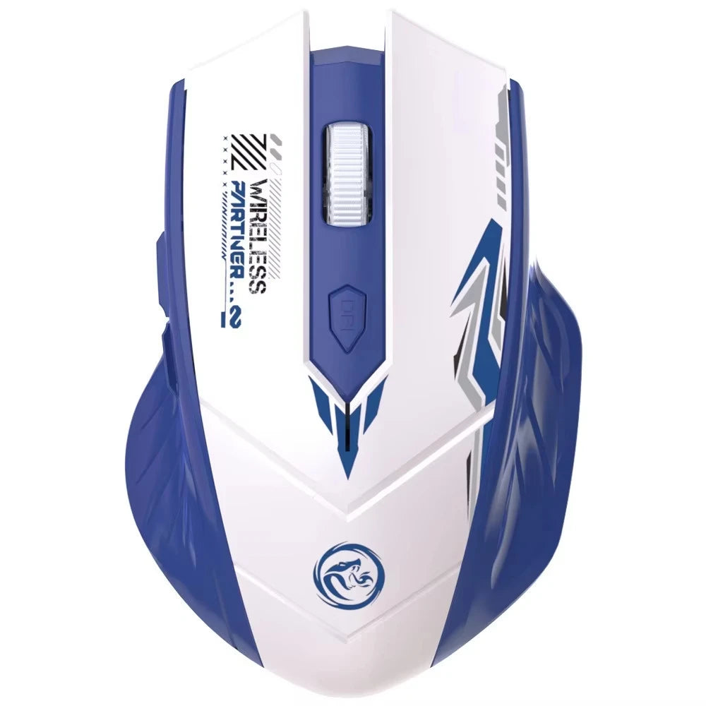 Ratón gaming inalámbrico 2.4G USB silencioso de doble modo Bluetooth recargable 1600DPI para ordenador, PC y portátil