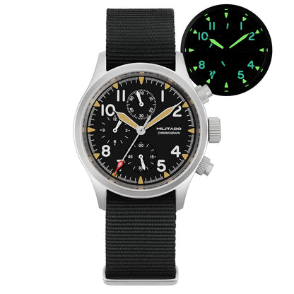 Orologio cronografo al quarzo Militado VK61 VK67, 39mm, cassa in acciaio inox 316L, 3 quadranti, impermeabile 100M, orologio militare multifunzione