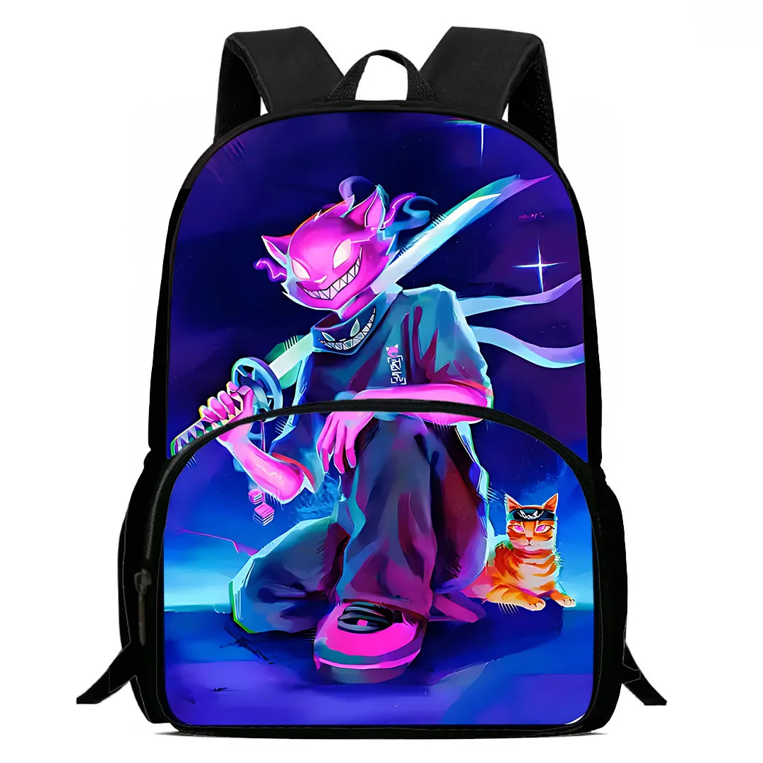 Zaini per bambini con design Hot Game, borsa pranzo e astuccio, borse scuola per alunni ad alta capacità, per bambino e bambina, regalo ideale F-FortniteS