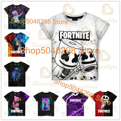 Cartoon Fortnite New Summer Children T Shirt 3D Printed Boys Girls Streetwear Adults Kids Clothes Funny Tee O-Neck Tops