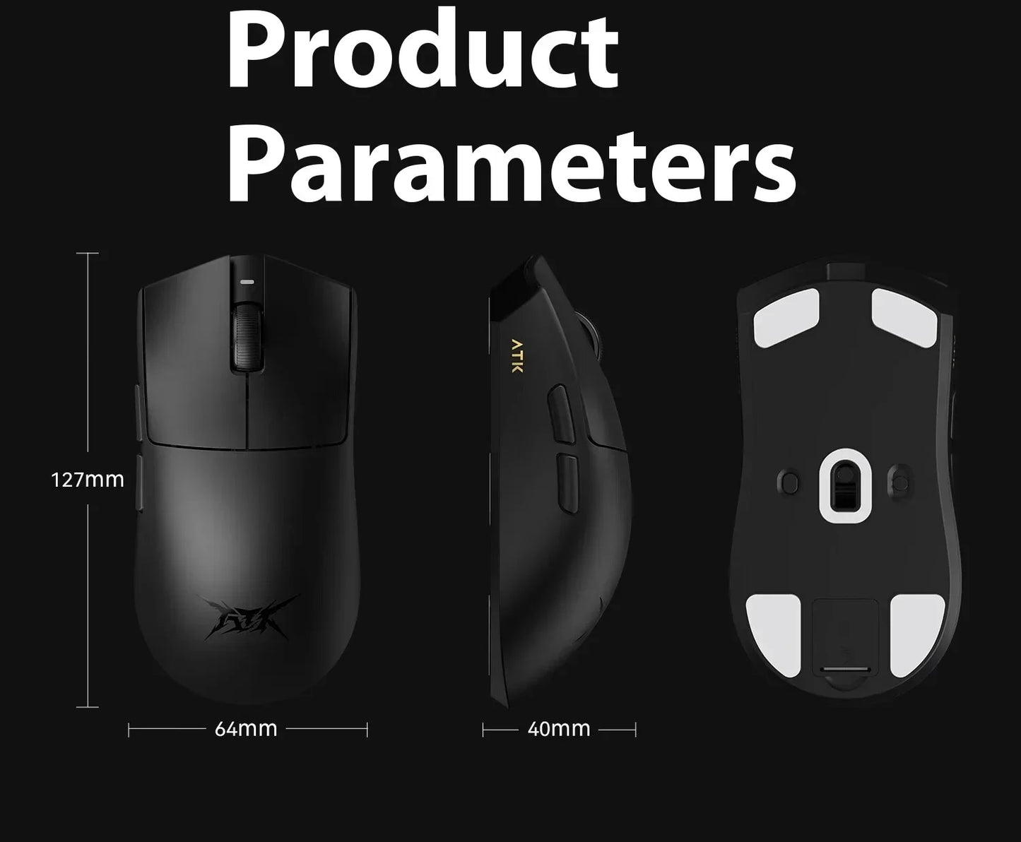 Ratón gaming inalámbrico ATK Blazing Sky X1/X1V2 8K de baja latencia, ligero para FPS, Liekong E-sports, accesorios personalizados para PC