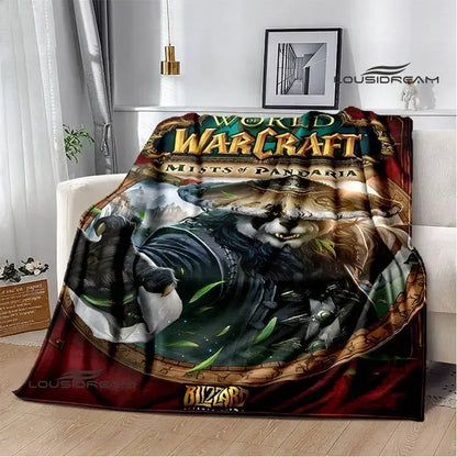 Печатно одеяло Game World of Warcraft, пикник одеяло, топло фланелено одеяло, домашно спално бельо, одеяла за легла, подарък за рожден ден