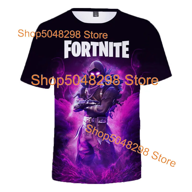 T-shirt Fortnite Bushranger per bambini, stampa 3D Banana Peely, T-shirt da uomo e donna, maglietta Battle Royale, top estivo, regalo di compleanno