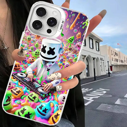 Funda de móvil F-Fortnites para iPhone 17 16 15 14 13 12 11 Pro Max Plus, cubierta color plata