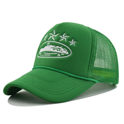 New Unisex Pentagram Baseball Hats Hip Hop Adjustable  Breathable Personal Sunshade Mesh Versatile Street Fashion Trucker Caps