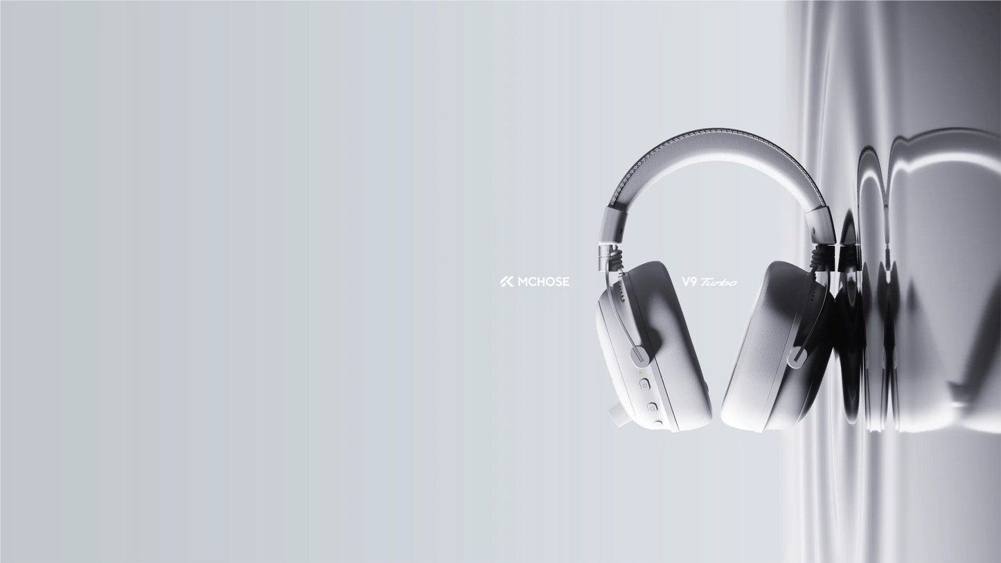 Cuffie gaming wireless MCHOSE V9 Turbo 7.1 Surround Sound RGB Esports con driver da 60mm, microfono con cancellazione del rumore e base di ricarica