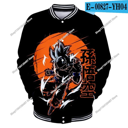 Dragon Ball Goku Kanji Symbol Men Zipper Hoodie Cartoon Japan Anime Women Sweatshirt 2025 New Fashion Children Jackets Coat