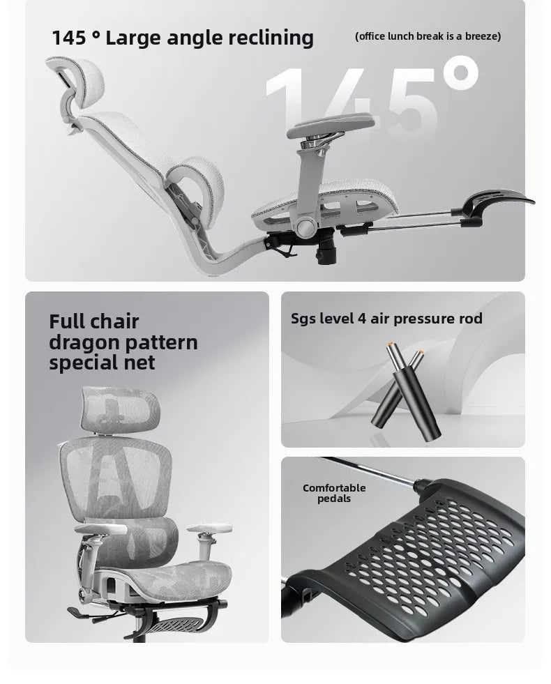 Silla ergonómica minimalista portátil con reposabrazos 10D, silla para ordenador, silla de oficina, silla de estudio, silla gaming, resistente a la gravedad y duradera