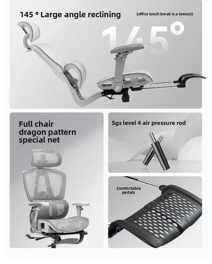 Silla ergonómica minimalista portátil con reposabrazos 10D, silla para ordenador, silla de oficina, silla de estudio, silla gaming, resistente a la gravedad y duradera