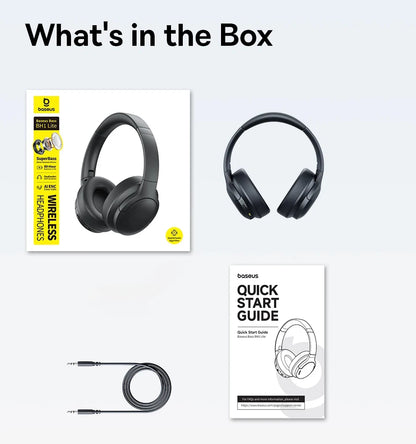 Cuffie over-ear wireless Bluetooth 5.3 Baseus – Driver HiFi da 40mm, autonomia di 70H, headset pieghevole con audio spaziale