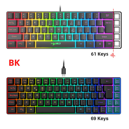 Offerta imperdibile! Tastiera gaming cablata spagnola a 69 tasti con retroilluminazione RGB, design compatto 68%, un accessorio indispensabile per professionisti e gamer